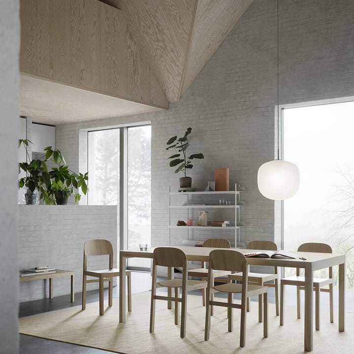 Workshop eettafel, Grey linoleum-Oak 140x92 cm Muuto
