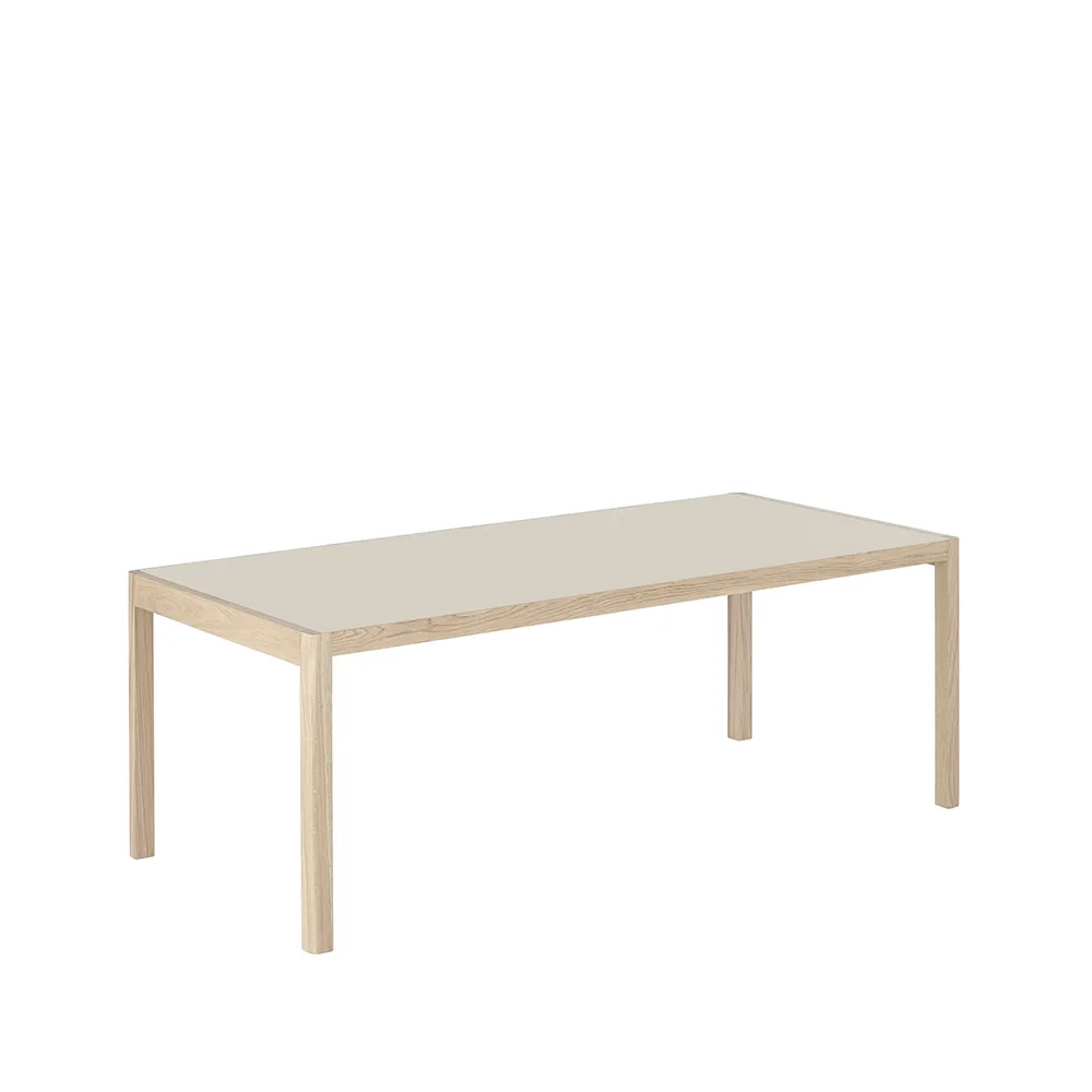Workshop eettafel, Grey linoleum-Oak 200x92 cm Muuto