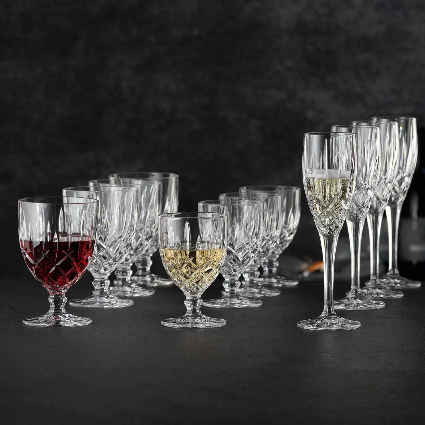 Noblesse set kan en 4 st. glazen, Helder Nachtmann