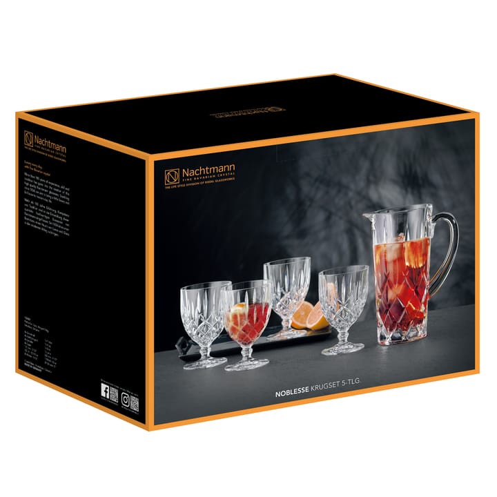 Noblesse set kan en 4 st. glazen, Helder Nachtmann