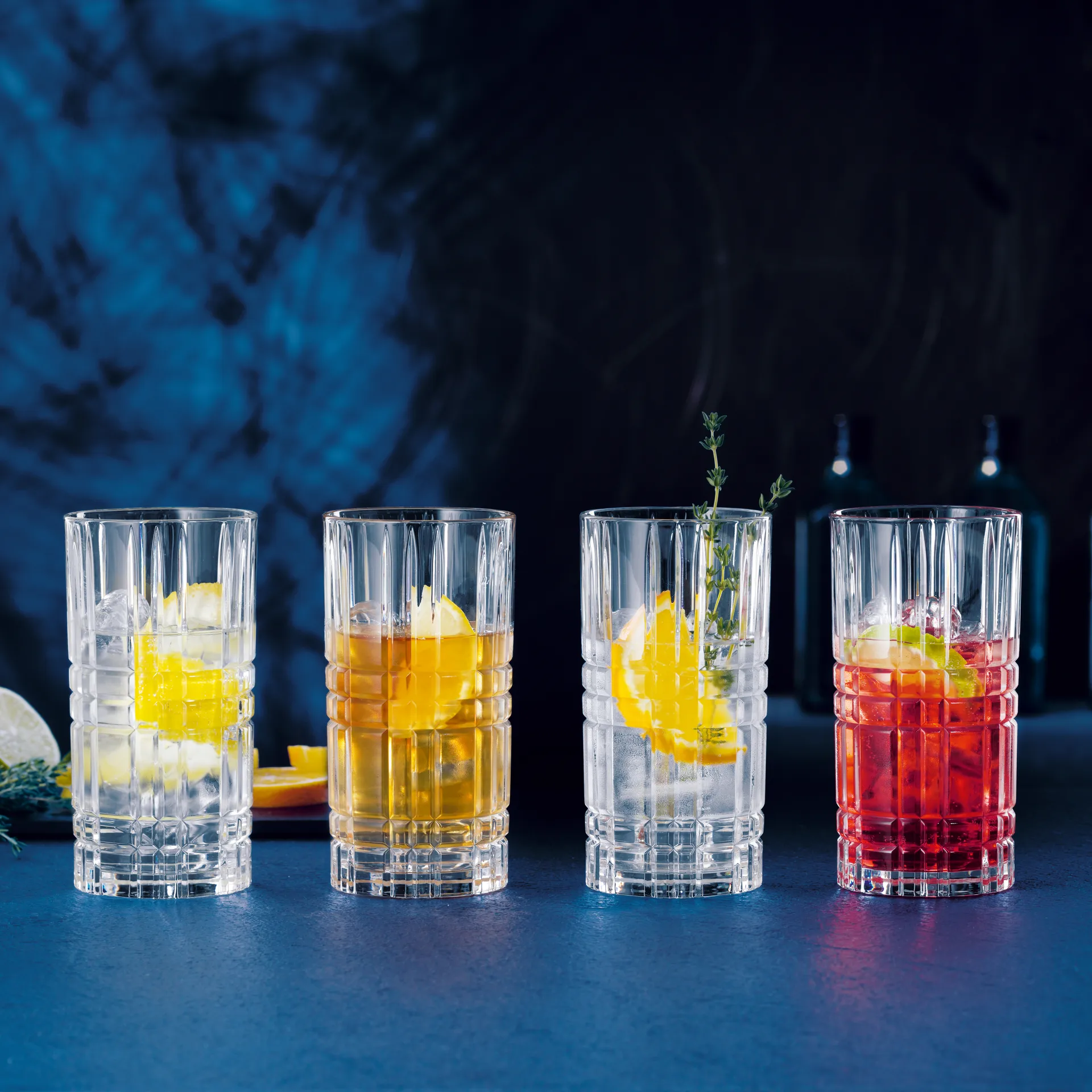 Vierkant longdrinkglas, 4 stuks, 44 cl Nachtmann