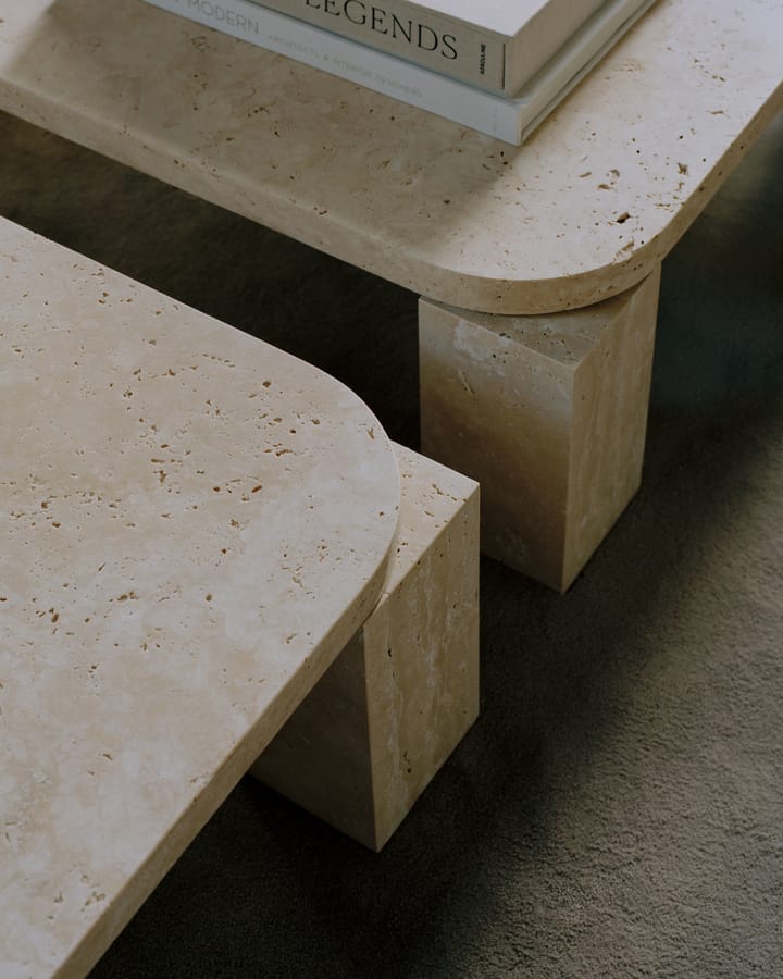 Atlas salontafel 82x82 cm, Unfilled Travertine New Works