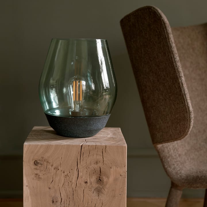 Bowl tafellamp - raw copper, licht rookkleurig glas - New Works
