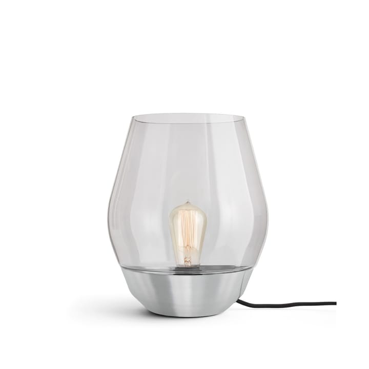 Bowl tafellamp - stainless steel, licht rookkleurig glas - New Works