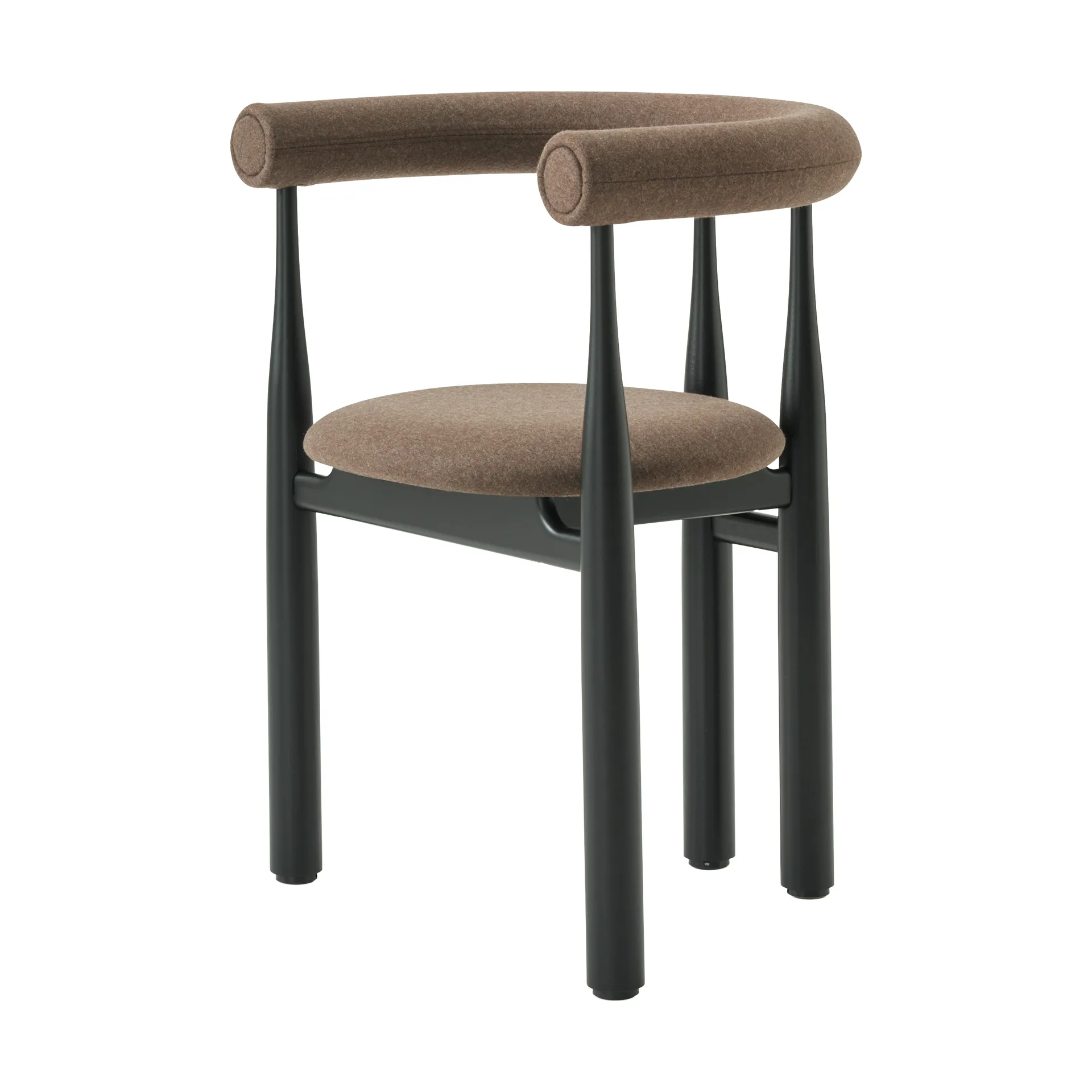 Bukowski armstoel bekleed, Black, Wooly Plus 1008 New Works