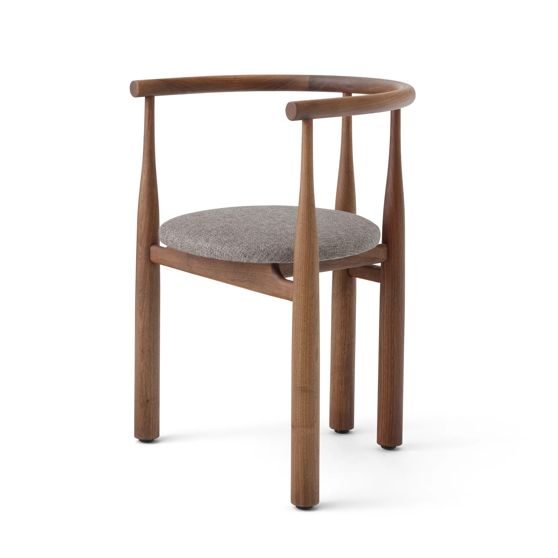Bukowski stoel met armleuningen, Carnarvon 022-walnoot New Works