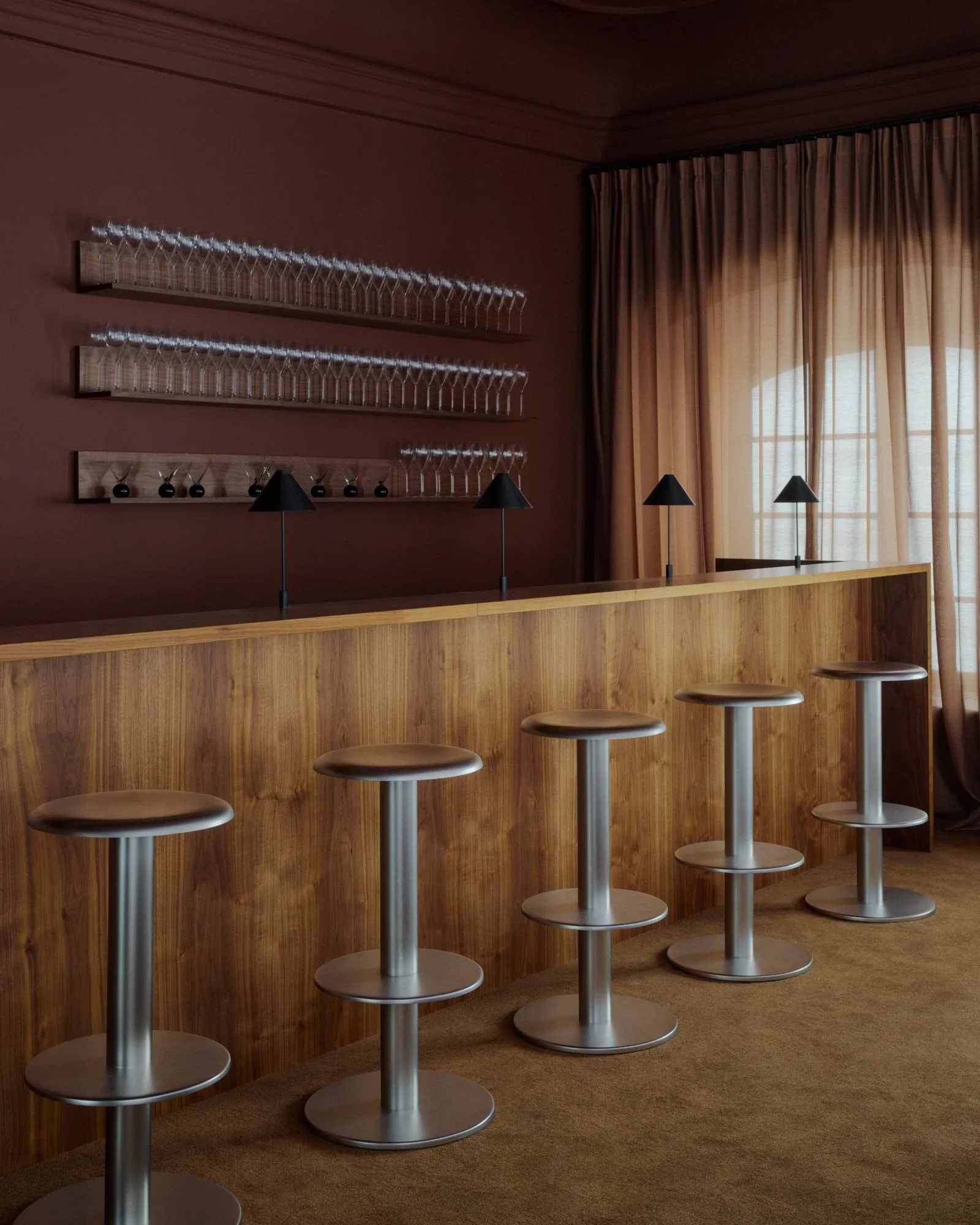 Coupe barkruk, Roestvrij staal, 76 cm New Works