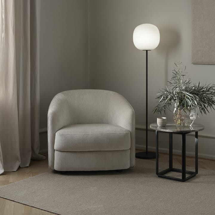 Florence bijzettafel, gris du marais marble, ø50 cm, zwart onderstel New Works