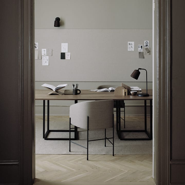 Florence rechthoekige eettafel, black ash, zwart onderstel New Works