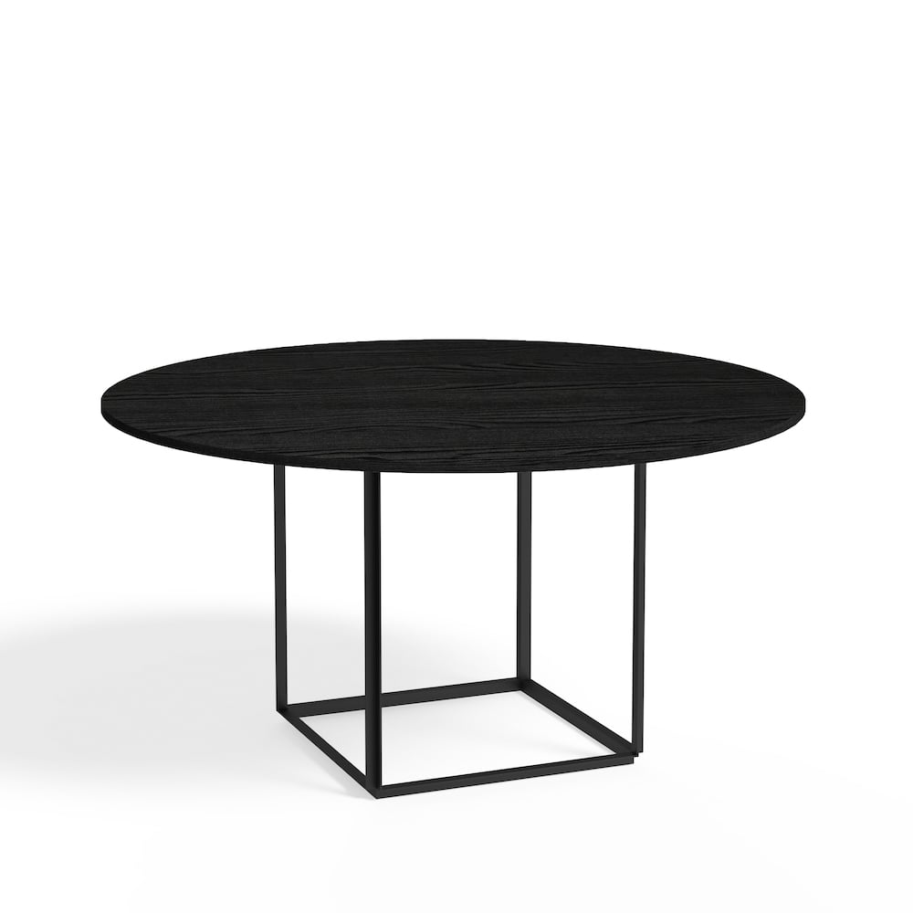 New Works Florence ronde eettafel Black ash-o145 cm-zwart onderstel