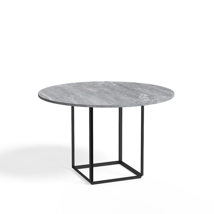 Florence ronde eettafel - grey ruivina marble, ø120 cm, zwart onderstel - New Works