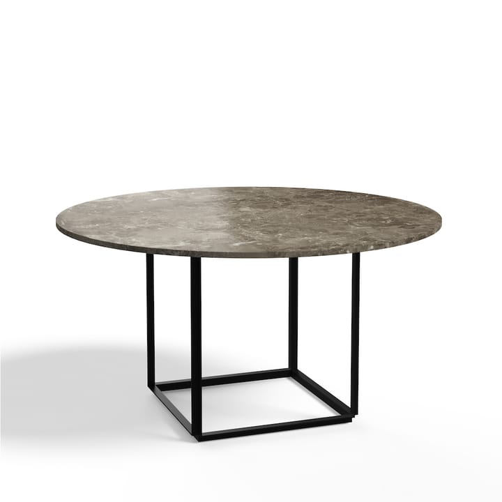 Florence ronde eettafel - gris du marais marble, ø145 cm, zwart onderstel - New Works