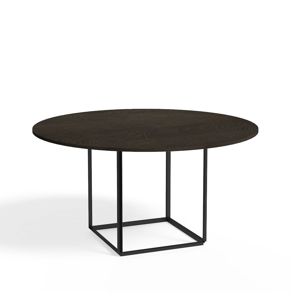 New Works Florence ronde eettafel oak, o145 cm, zwart onderstel