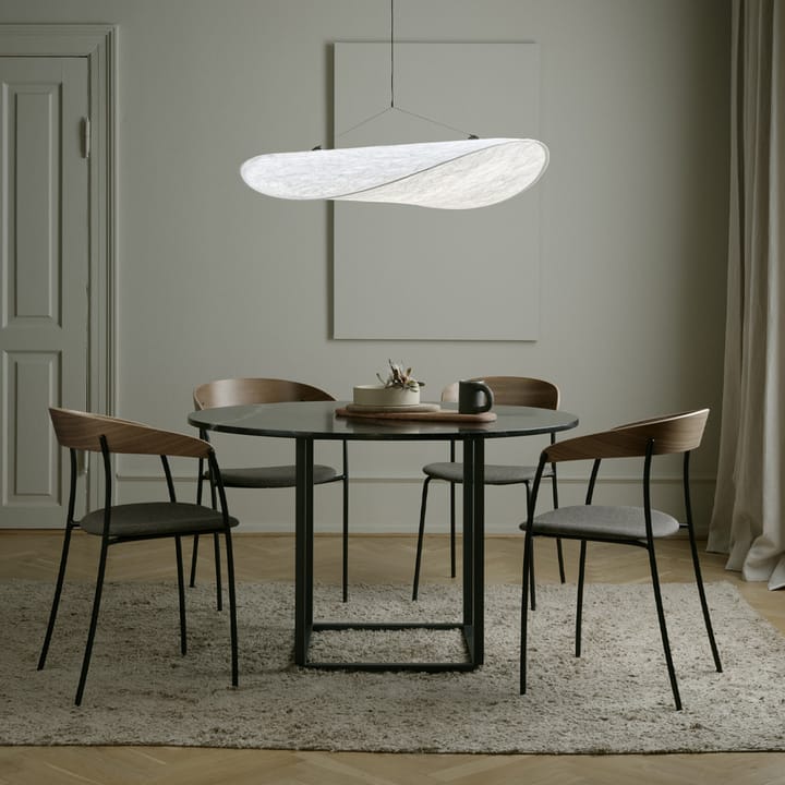 Florence ronde eettafel, walnut, ø120 cm, zwart onderstel New Works