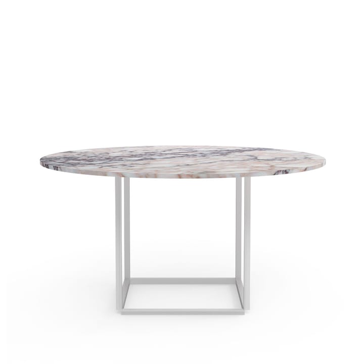 Florence ronde eettafel, white viola marble, ø145 cm, wit onderstel New Works