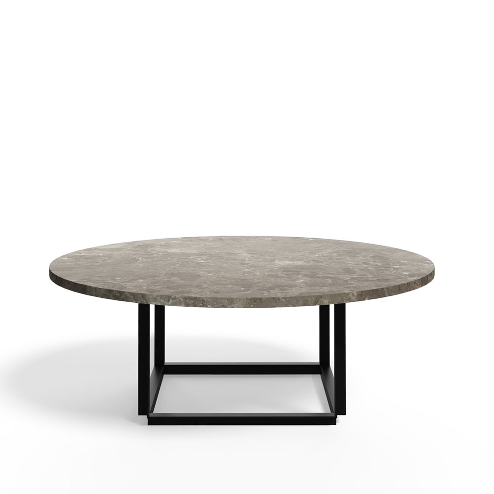 New Works Florence salontafel gris du marais marble, ø90 cm, zwart onderstel