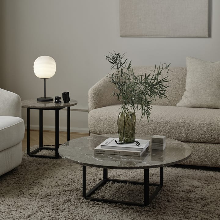 Florence salontafel, gris du marais marble, ø90 cm, zwart onderstel New Works
