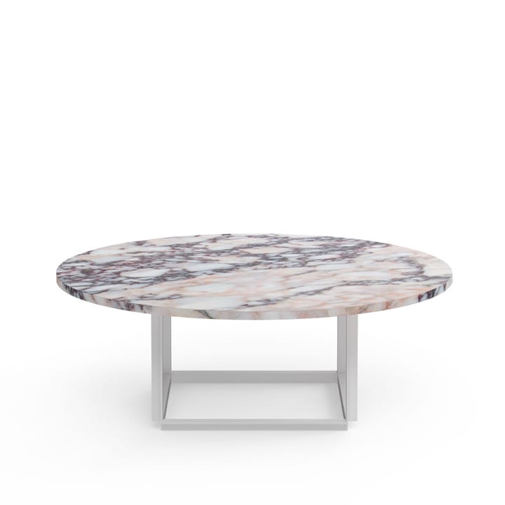 Florence salontafel - white viola marble, ø90 cm, wit onderstel - New Works