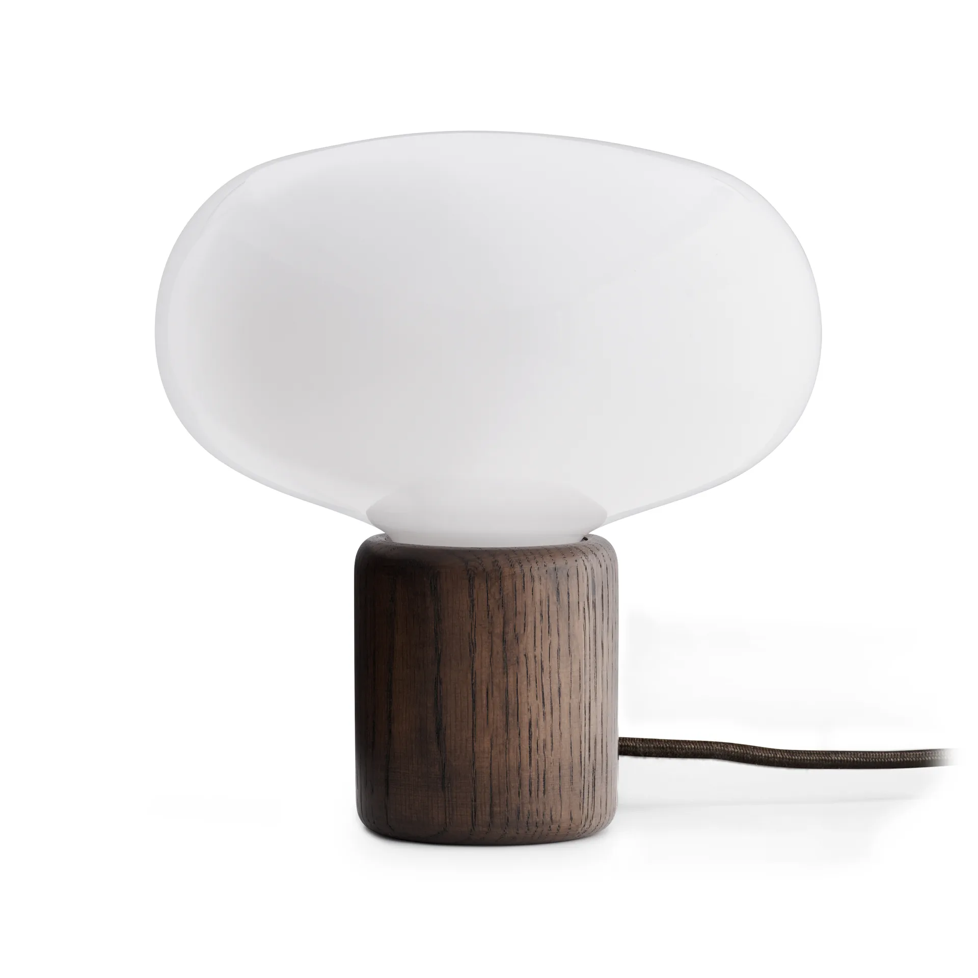 Karl-Johan tafellamp, Smoked oak-white opal glass New Works