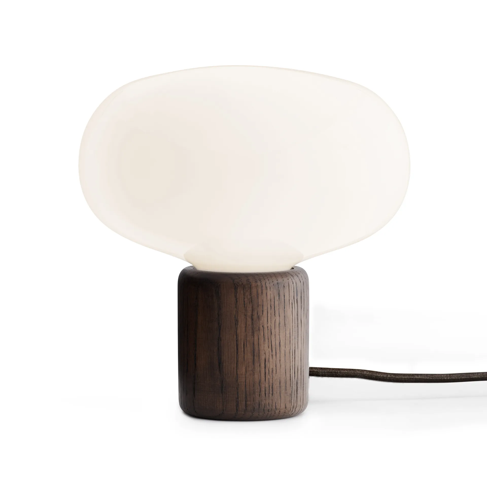 Karl-Johan tafellamp, Smoked oak-white opal glass New Works