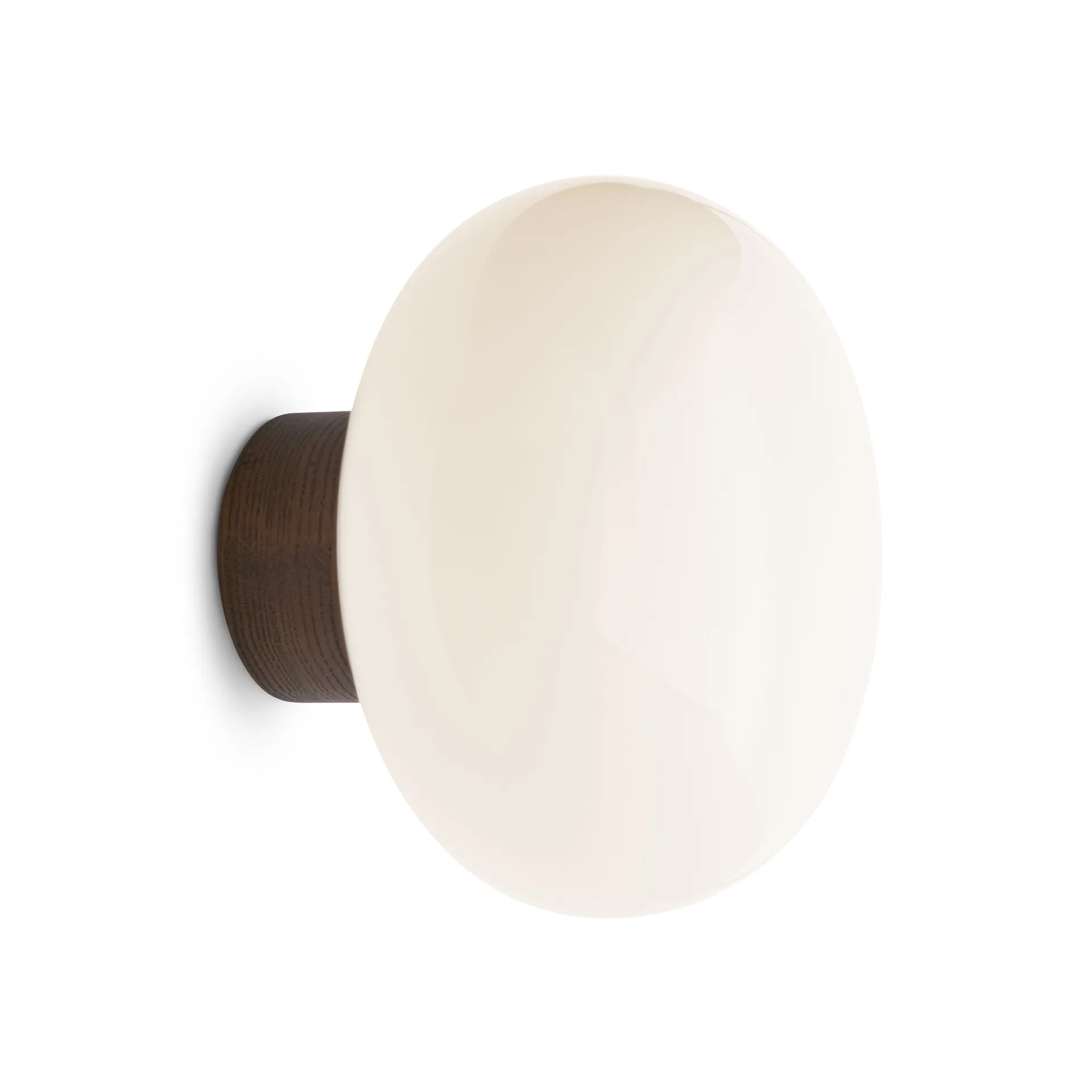 Karl-Johan wandlamp, Smoked oak-white opal glass New Works