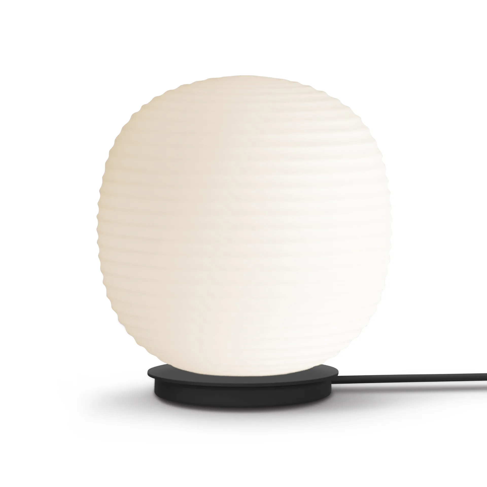 Lantern Globe tafellamp medium, Frosted white opal glass New Works