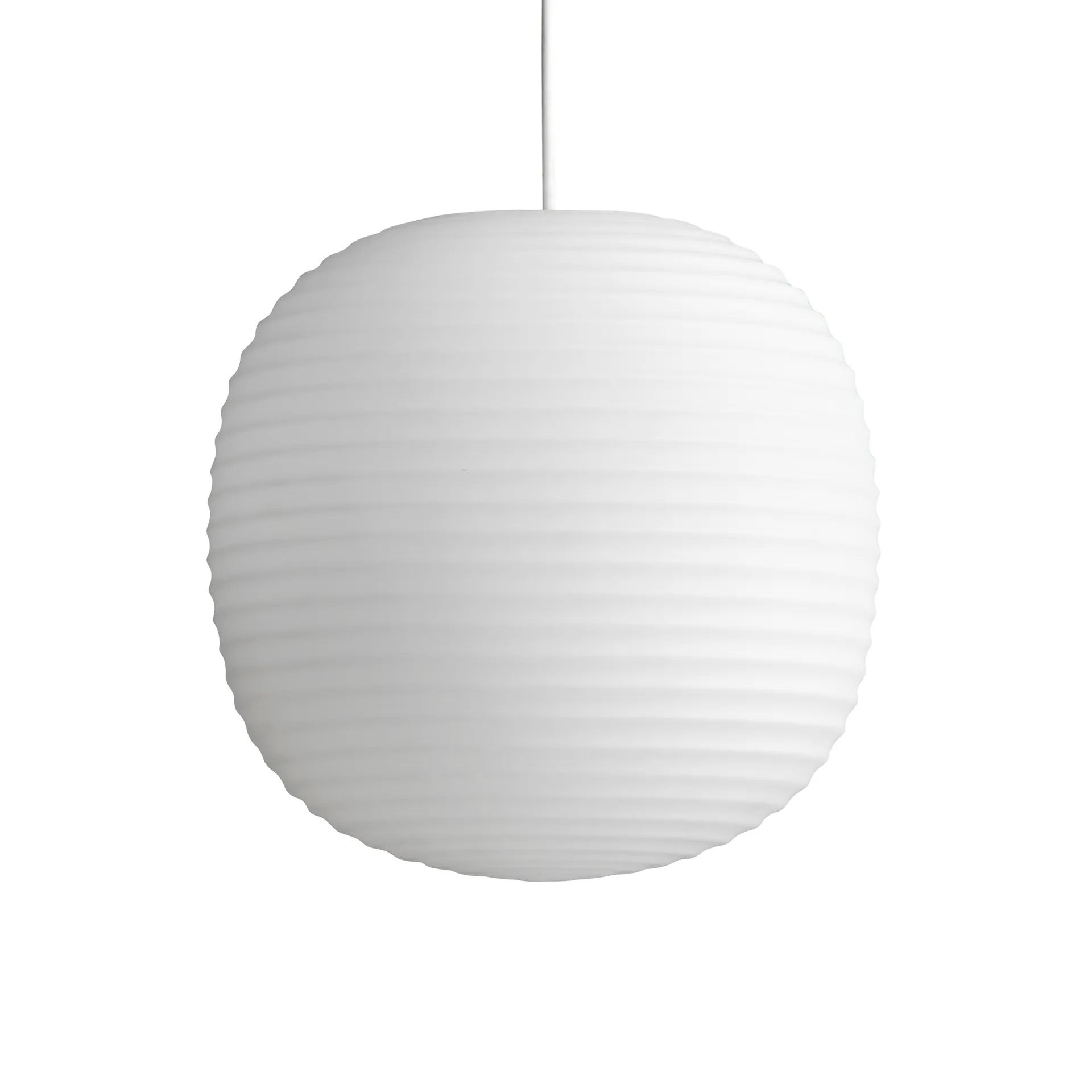 Lantern hanglamp medium, Frosted white opal glass New Works