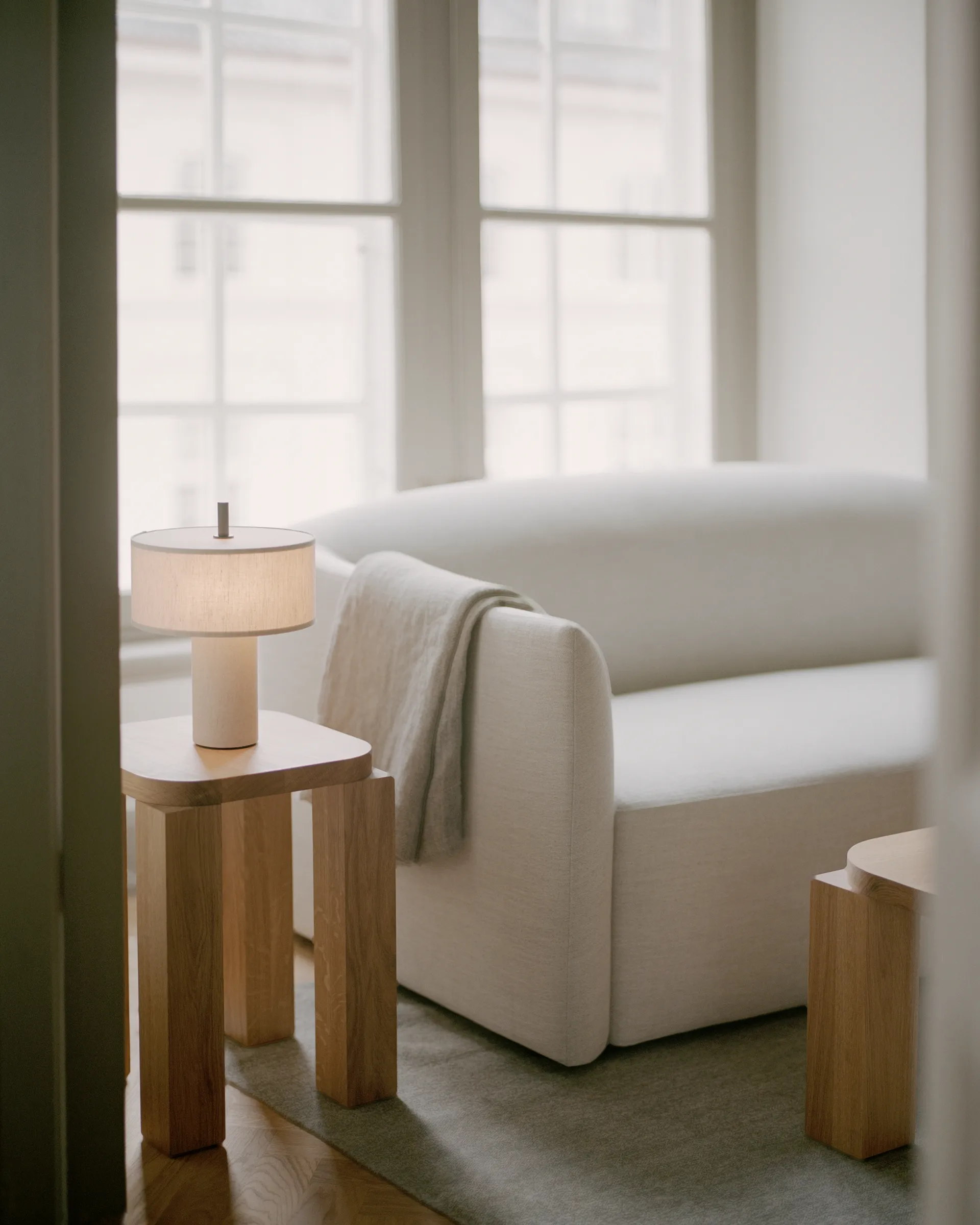 Margin draagbare tafellamp, Beige New Works