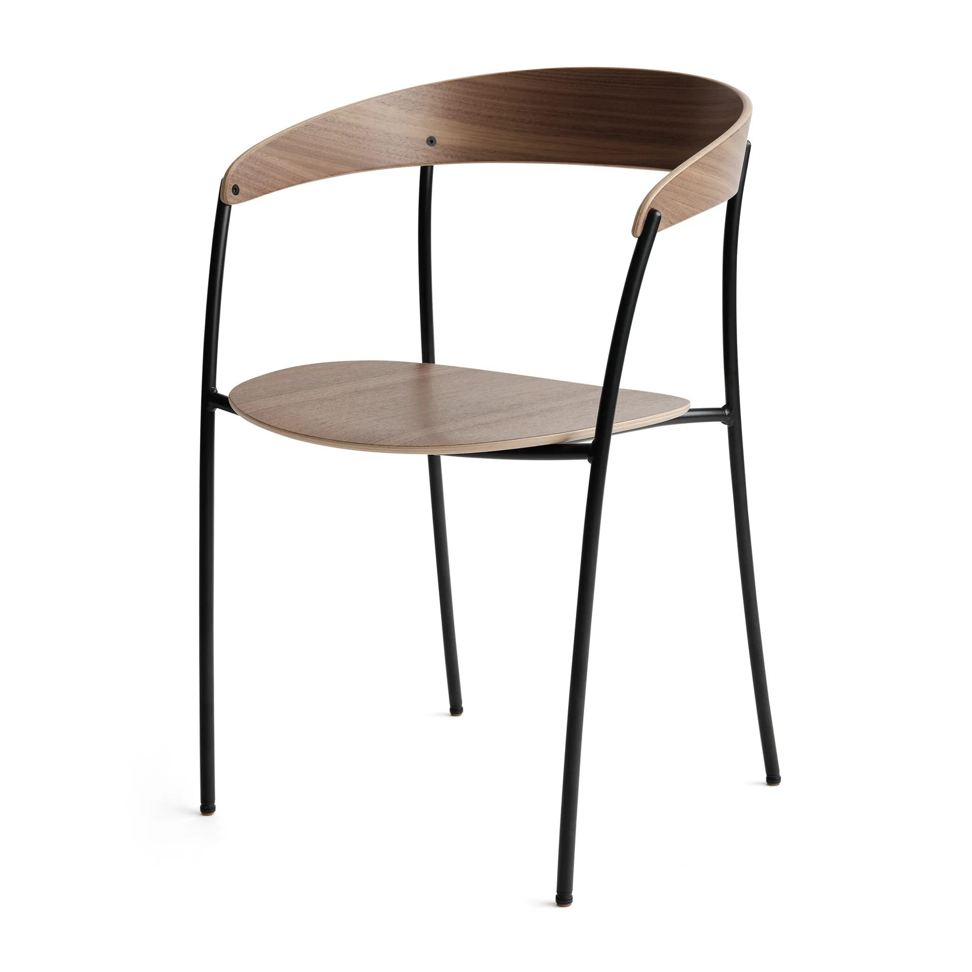 Missing stoel met armleuningen, Walnoot New Works