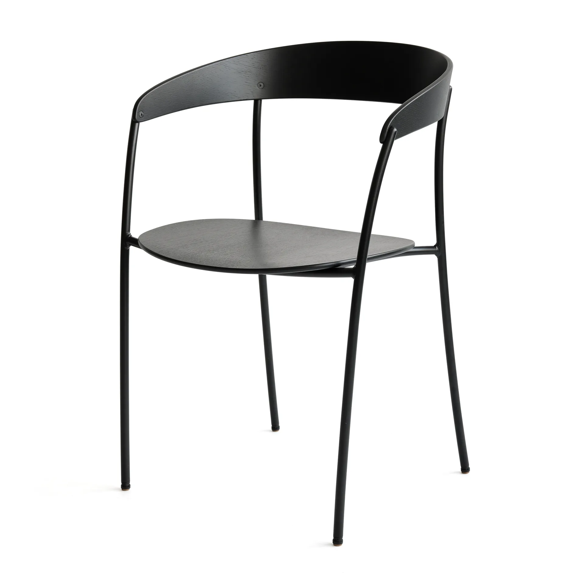 Missing stoel met armleuningen, Zwart essenhout New Works