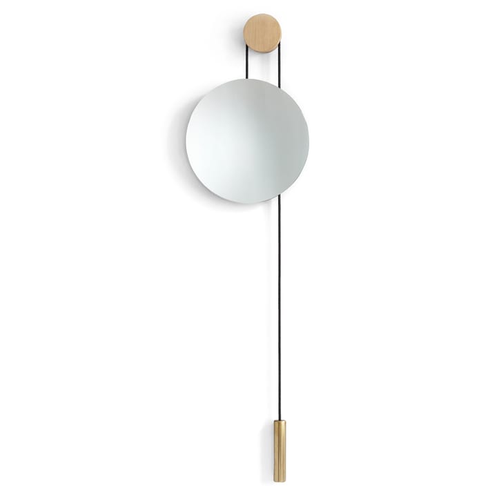 Rise and Shine spiegel, Natural oak-brass weight New Works