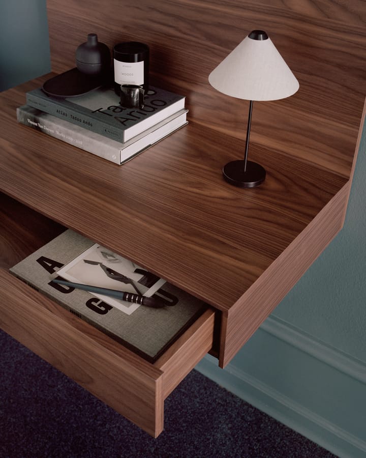 Tana wandgemonteerd bureau 84,8x47,3 cm, Valnoot New Works