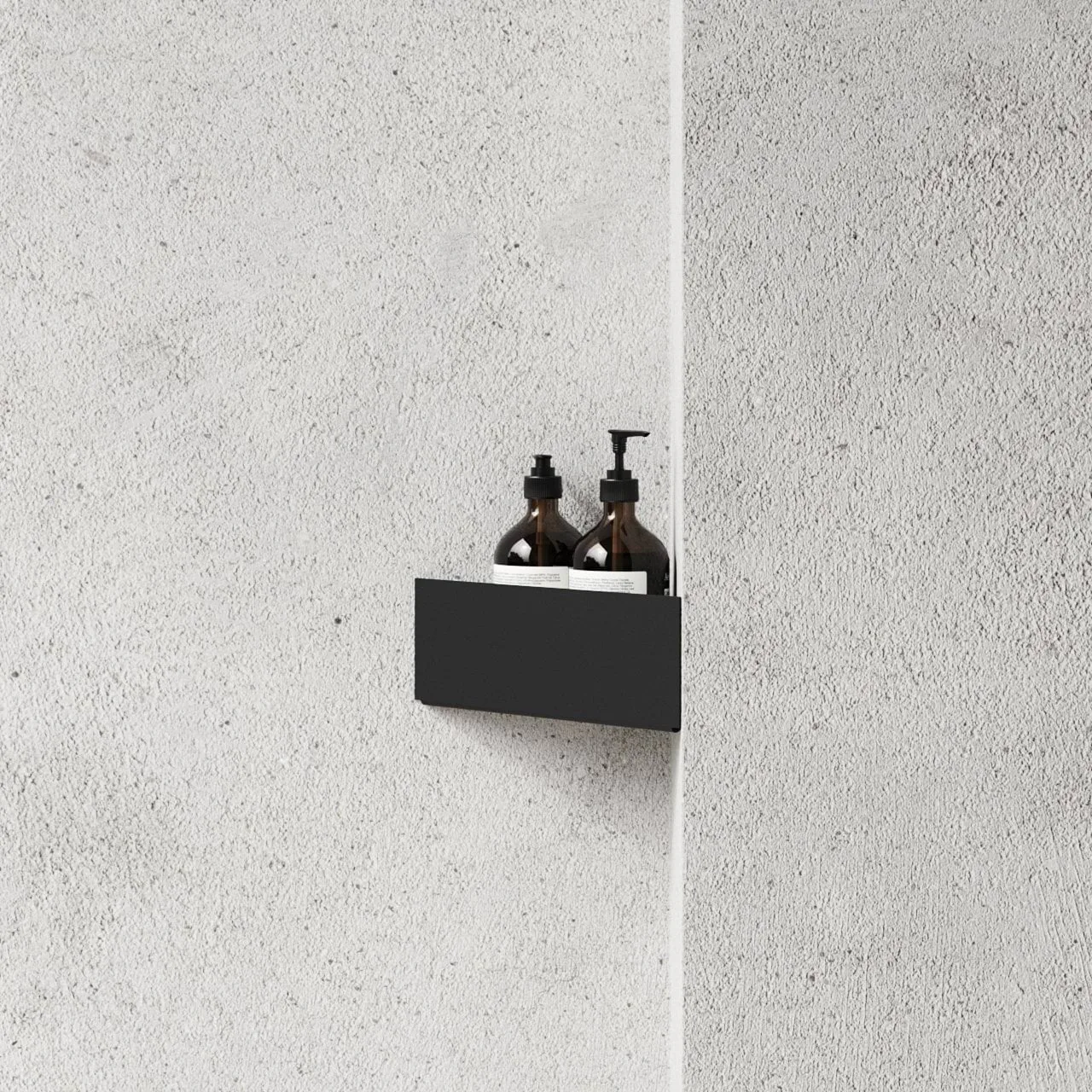 Nichba doucheshelf, Black, hoek Nichba
