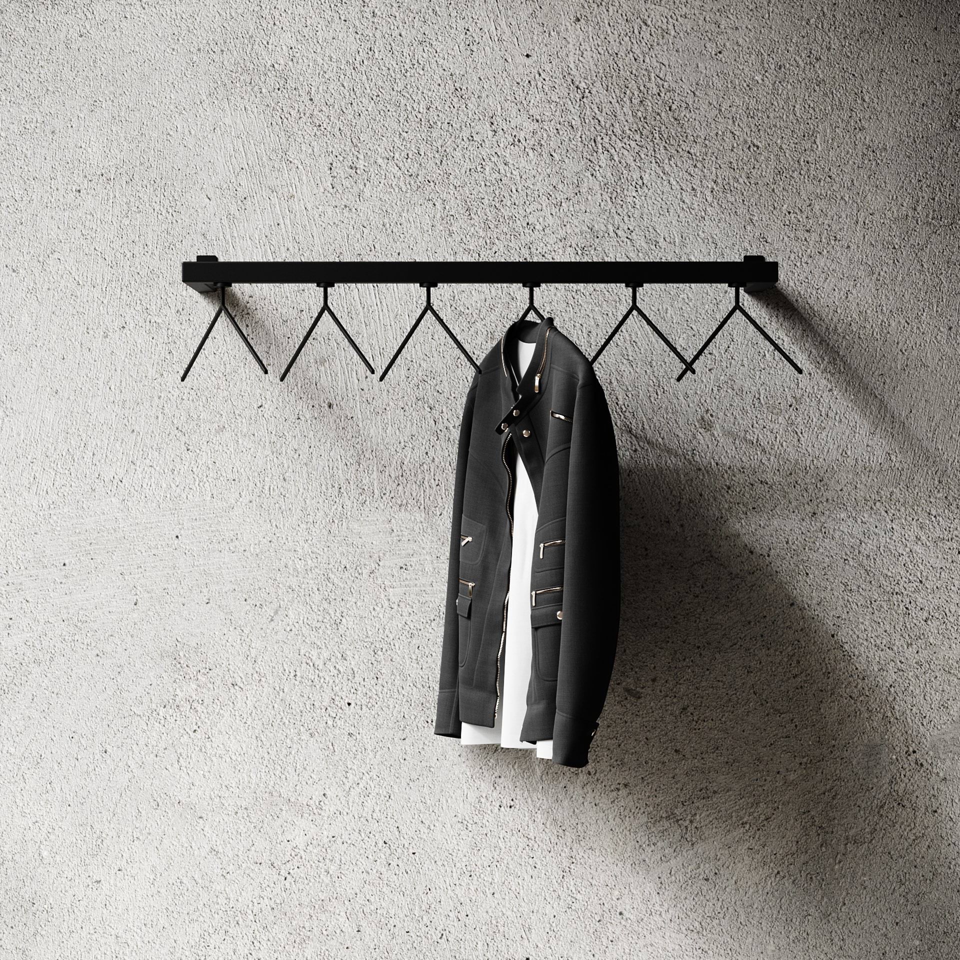 Nichba HangSys kapstok, Black, 100 cm Nichba