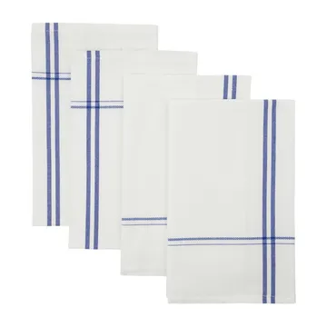 Amow stoffen servet 32x52 cm 4-pack - Wit-blauw - Nicolas Vahé