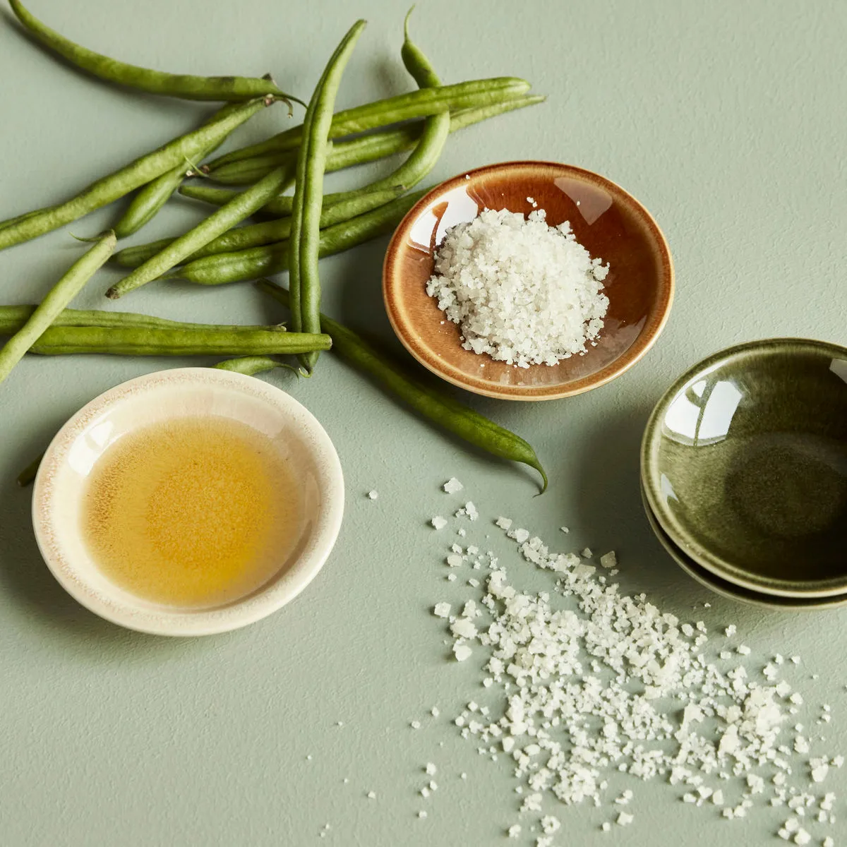 Hala kom Ø9 cm 6-pack, Groen-geel-mocka Nicolas Vahé