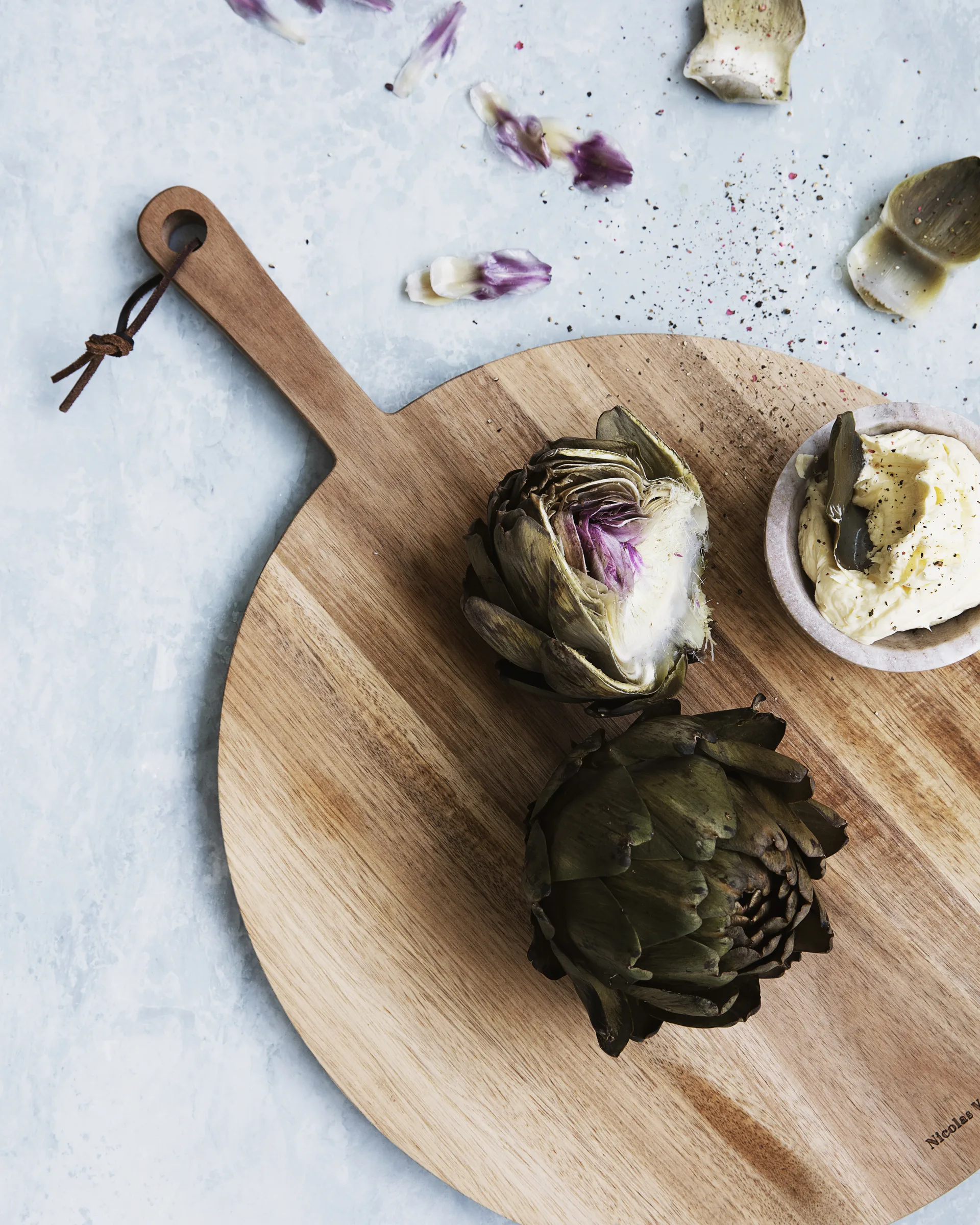 Nicolas Vahé Pizzasnijplank acacia, Ø35 cm Nicolas Vahé