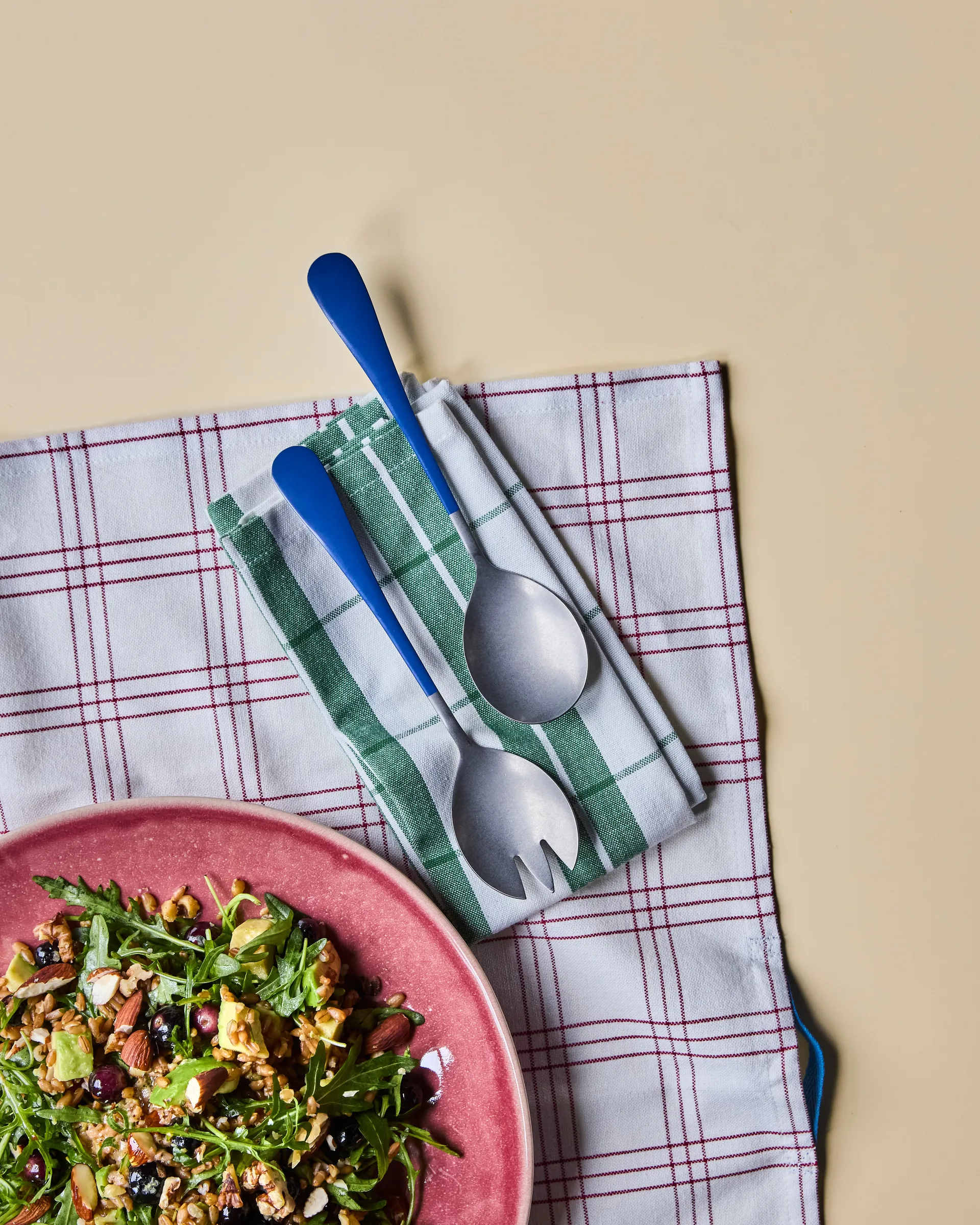 Nicolas Vahé saladebestek 2 delen, Blauw Nicolas Vahé