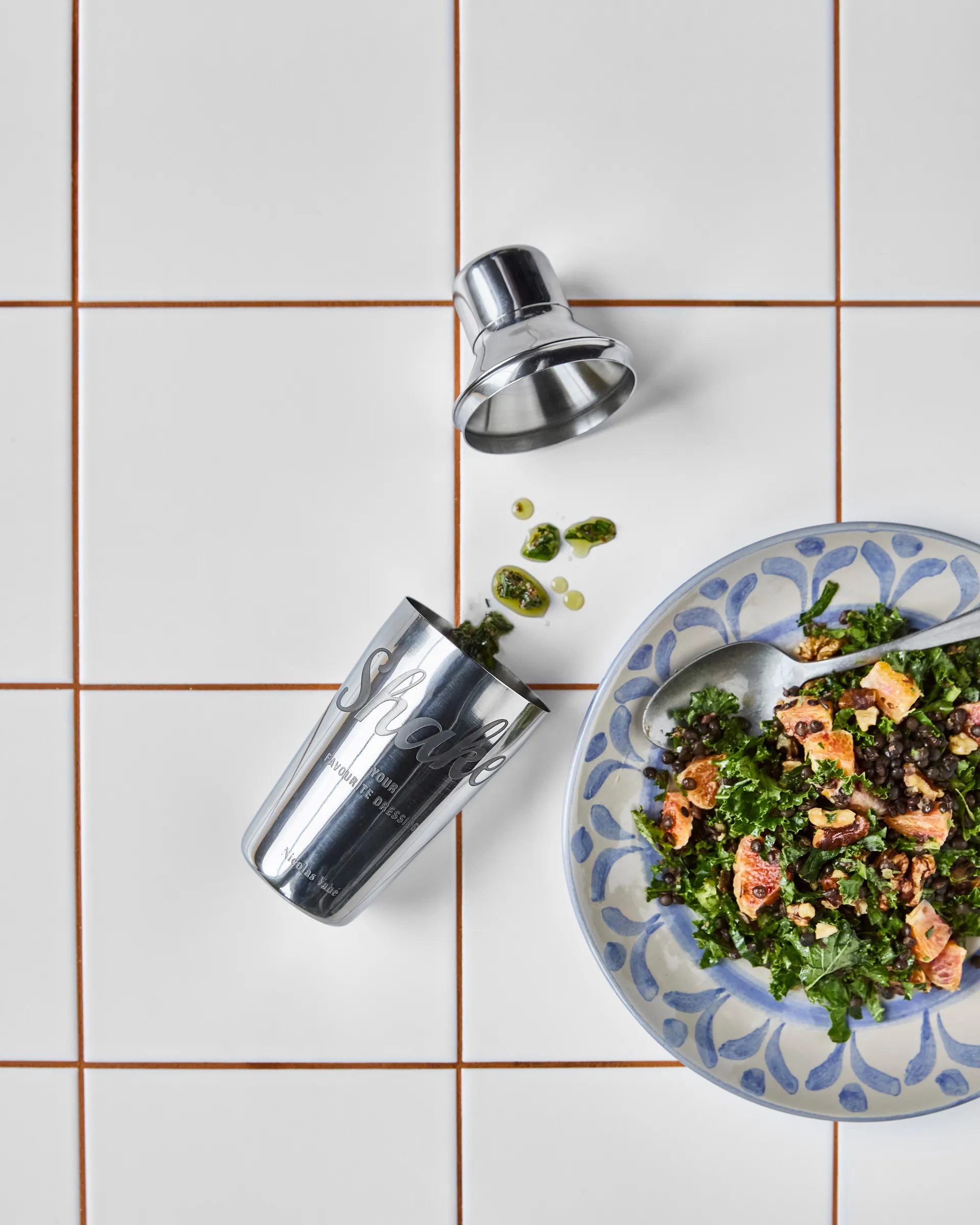 Nicolas Vahé shaker, Zilverkleurige afwerking Nicolas Vahé