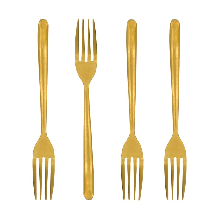 Nicolas Vahé taartvork 4-pack - Antiek gouden finish - Nicolas Vahé