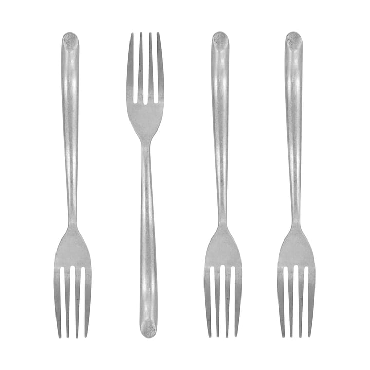 Nicolas Vahé taartvork 4-pack - Antiek zilverkleurige afwerking - Nicolas Vahé