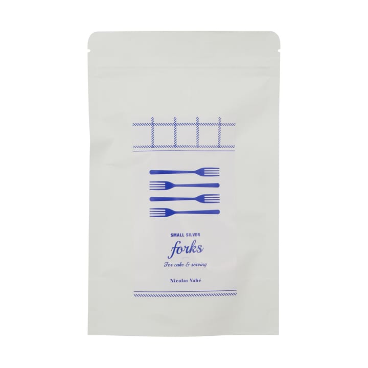 Nicolas Vahé taartvork 4-pack, Antiek zilverkleurige afwerking Nicolas Vahé