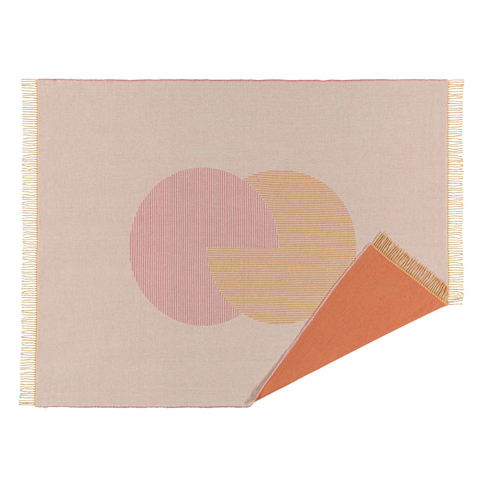 Circles katoenen plaid 130x185 cm, naturel wit NJRD