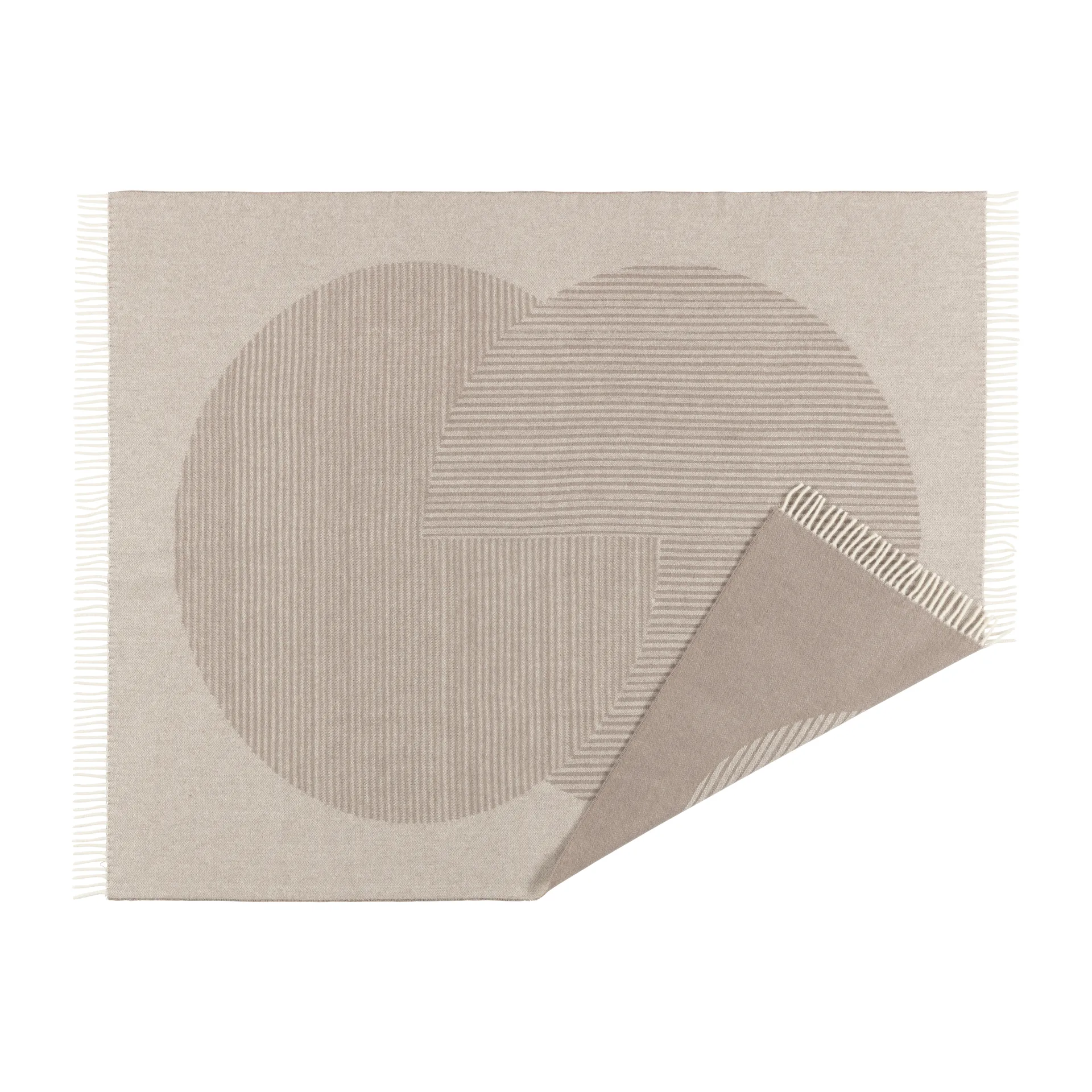 Circles wollen plaid 130x185 cm, Beige NJRD