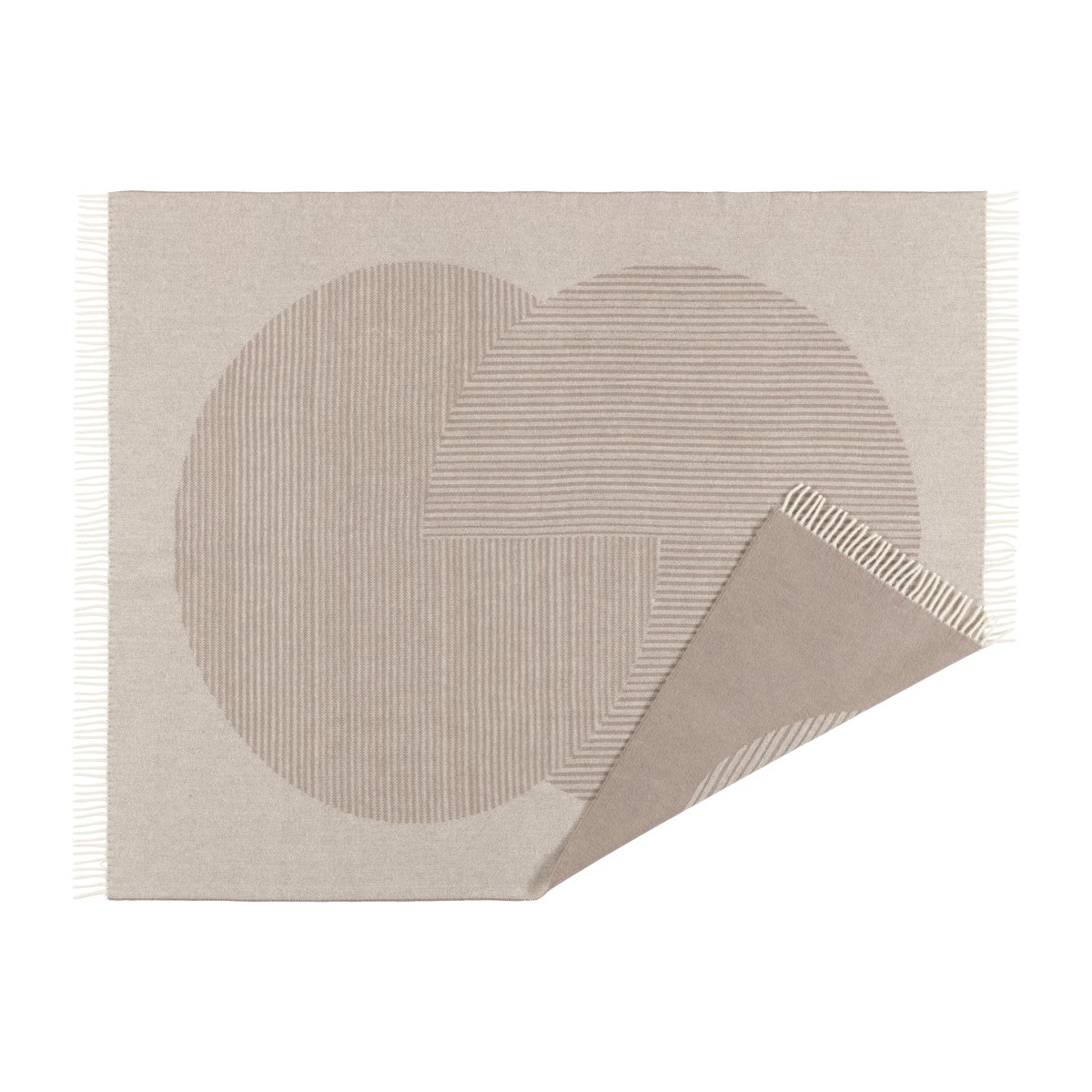 NJRD Circles wollen plaid 130x185 cm Beige | Scandinavisch Interieur | Wollen dekens & spreien | Beige