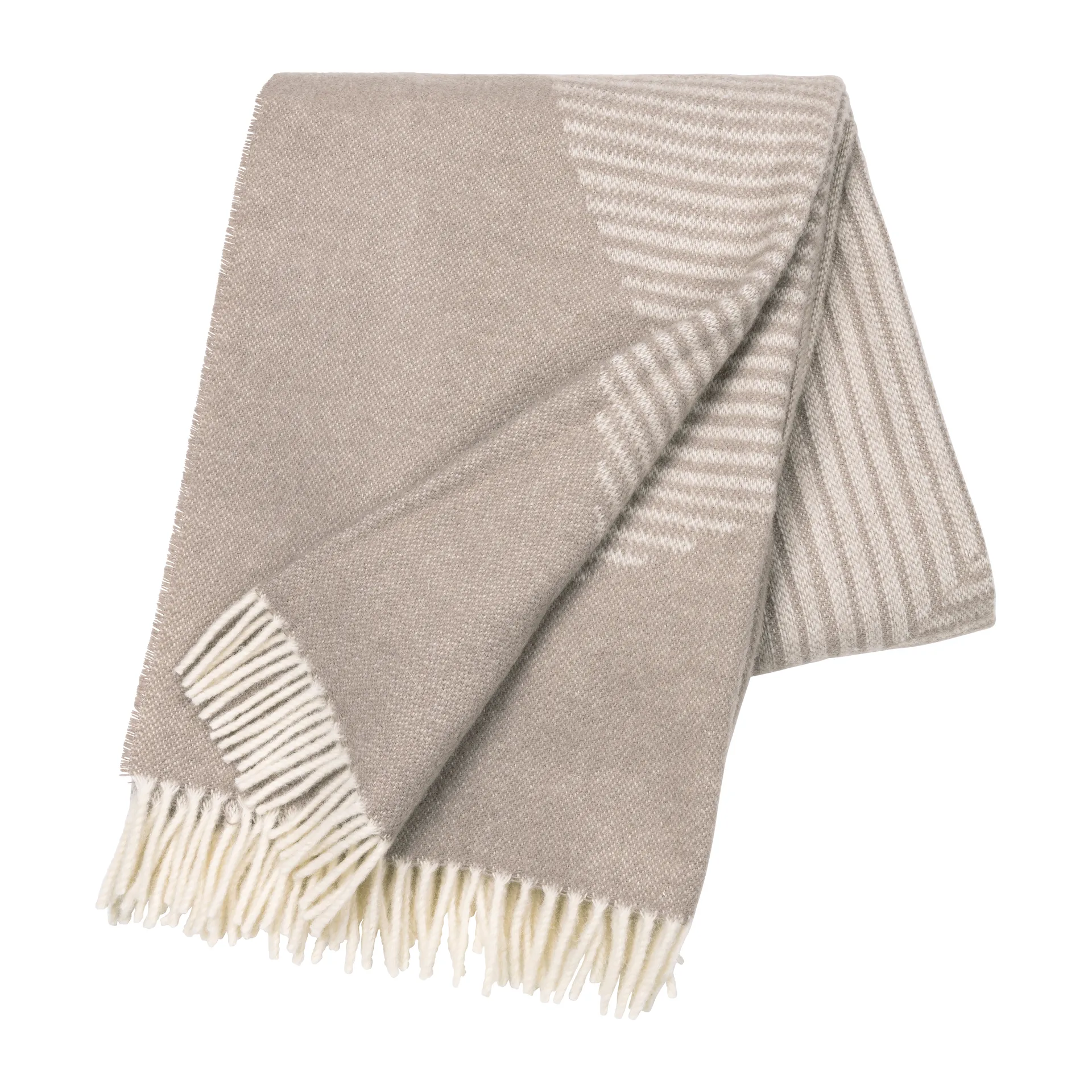 Circles wollen plaid 130x185 cm, Beige NJRD