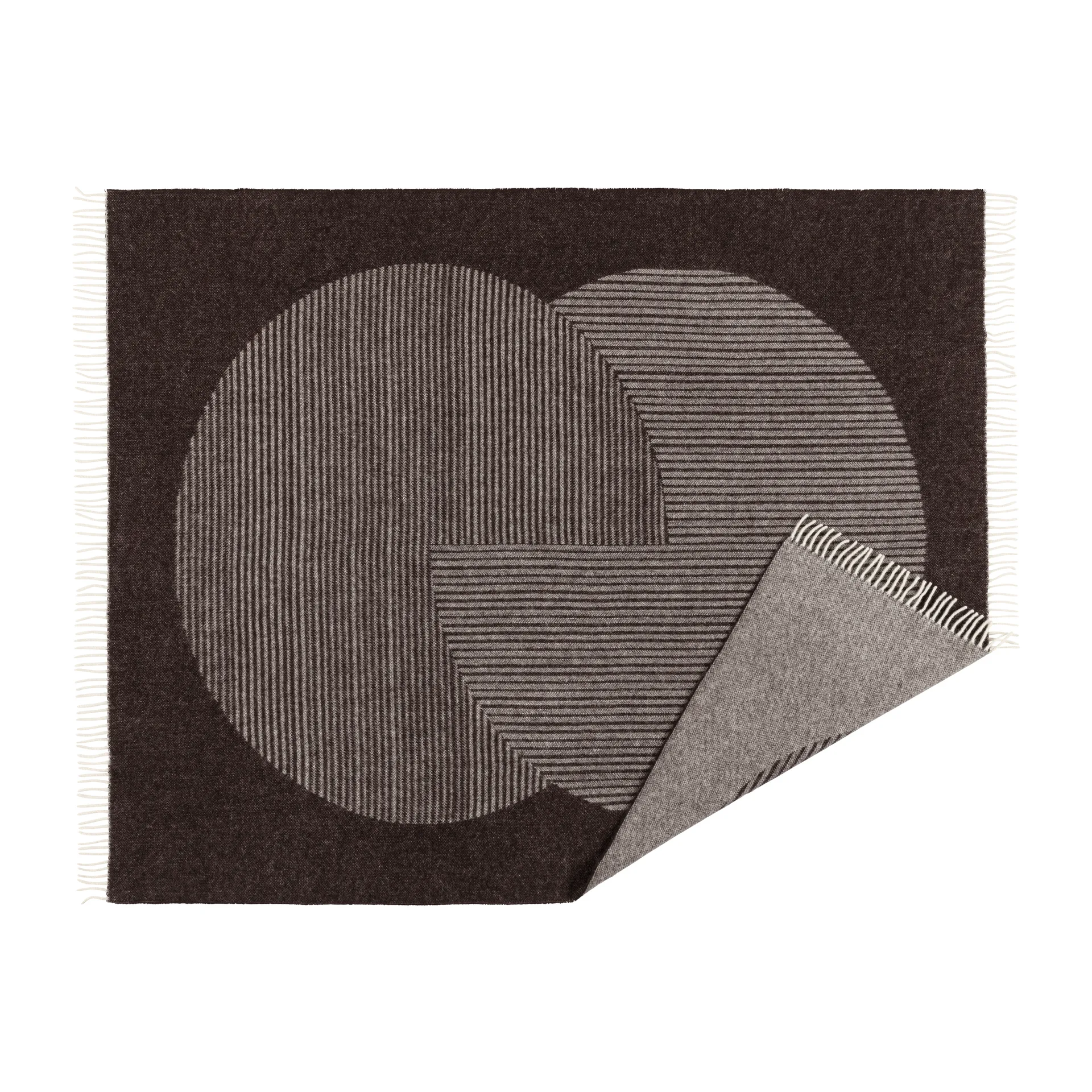 Circles wollen plaid 130x185 cm, Bruin NJRD