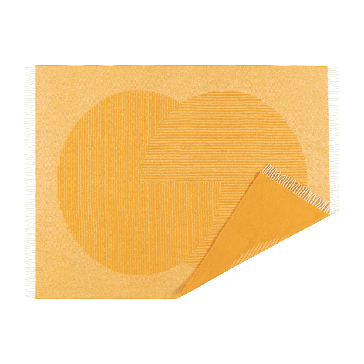 NJRD Circles wollen plaid 130x185 cm Geel | Scandinavisch Interieur | Wollen dekens & spreien | Geel