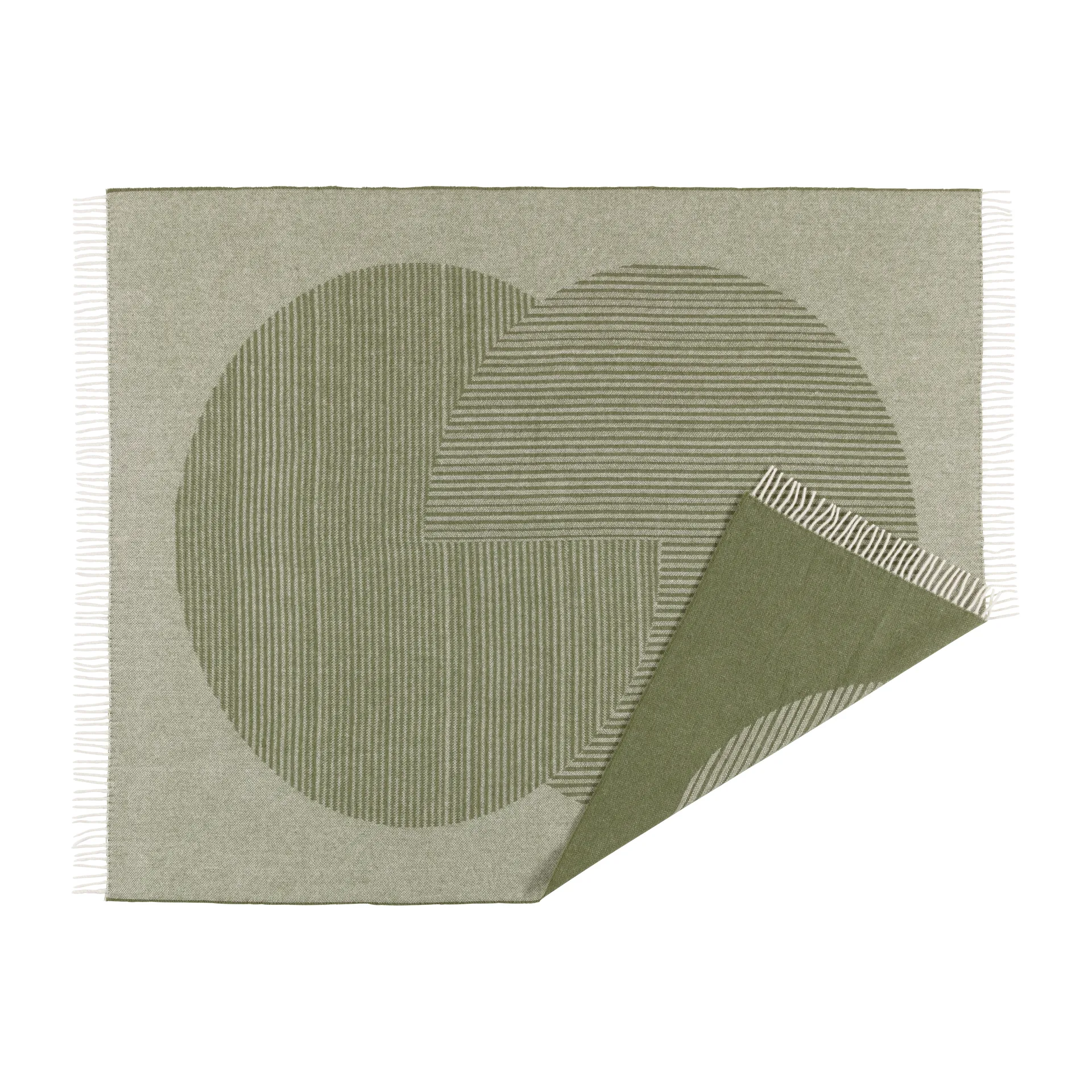 Circles wollen plaid 130x185 cm, Groen NJRD