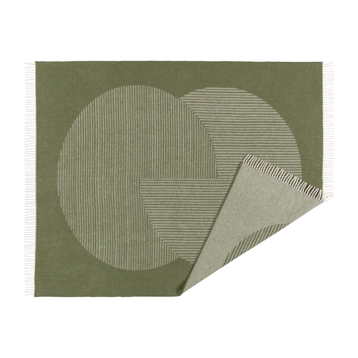 Circles wollen plaid 130x185 cm, Groen NJRD